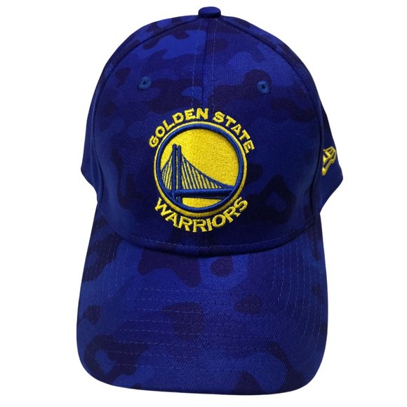 New Era 39Thirty Golden State Warriors Blue Camo Men’s M/L On‎ The Court - Picture 11 of 11
